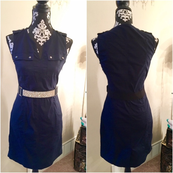 👗Navy Blue Banana Republic Dress Size 4👗 - Picture 6 of 7